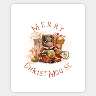 Christmas Cow, Cute,Country,Adorable Magnet